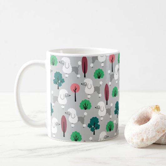 Mug Poodle dans le parc (Avec donut)