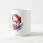 Mug Poodle d'aquarelle doux personnalisé (Devant gauche)