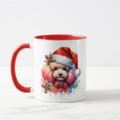 Mug Poodle d'aquarelle doux personnalisé (Gauche)
