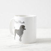 Mug Poodle gris argenté Amour Personnaliser de la boît (Devant gauche)