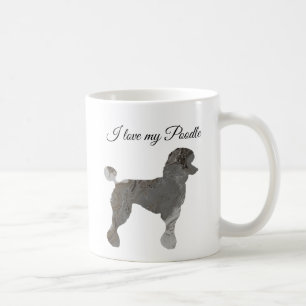 Mug Poodle gris argenté Amour Personnaliser de la boît