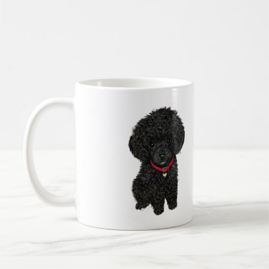 Mug Poodle miniature ou jouet - Noir 1 (Gauche)