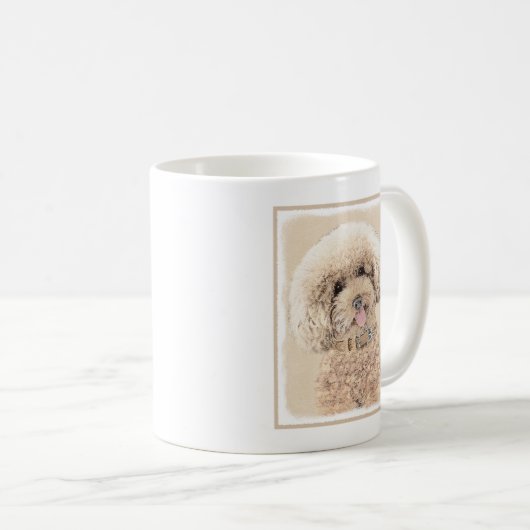 Mug Poodle Miniature Toy Apricot Crème Chien Brown Art (Devant droit)