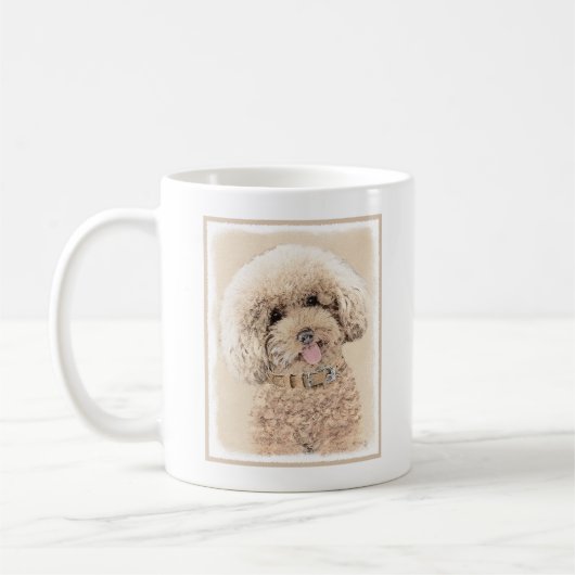 Mug Poodle Miniature Toy Apricot Crème Chien Brown Art (Gauche)