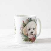 Mug Poodle Noël Wreath Festive Pup (Devant droit)