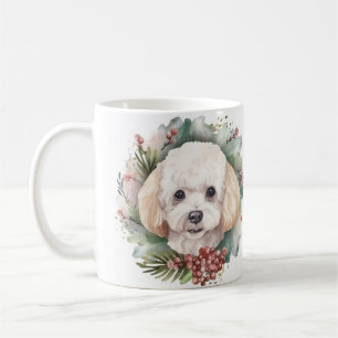 Mug Poodle Noël Wreath Festive Pup