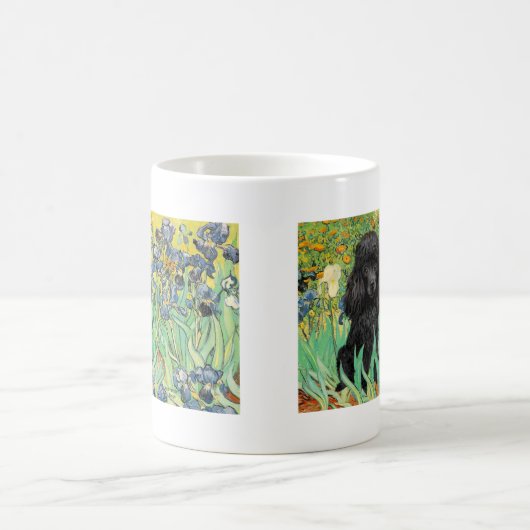 Mug Poodle (noir 1) - Irises (Centre)