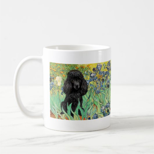 Mug Poodle (noir 1) - Irises (Gauche)