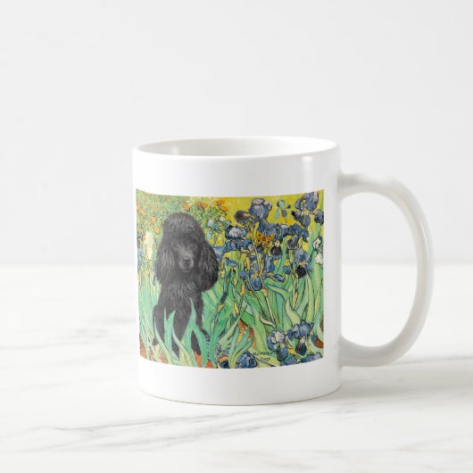 Mug Poodle (noir 1) - Irises (Droite)