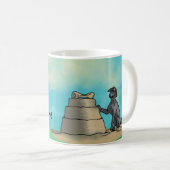 Mug Poodle noir avec Sandcastle (Devant droit)
