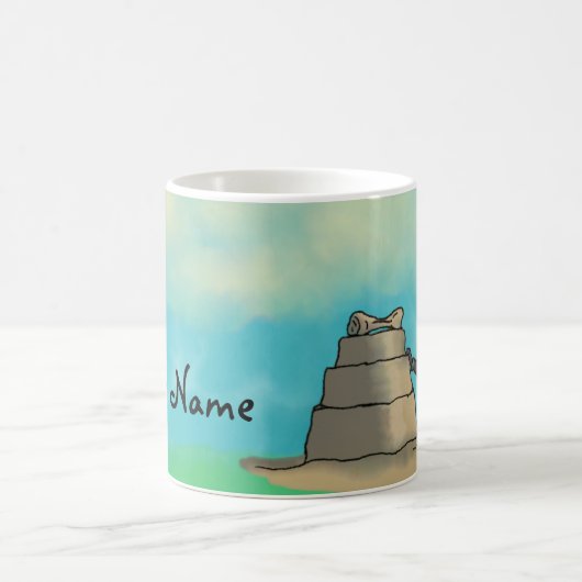 Mug Poodle noir avec Sandcastle (Centre)