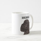 Mug Poodle noir personnalisé (Devant droit)