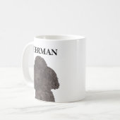 Mug Poodle noir personnalisé (Devant gauche)
