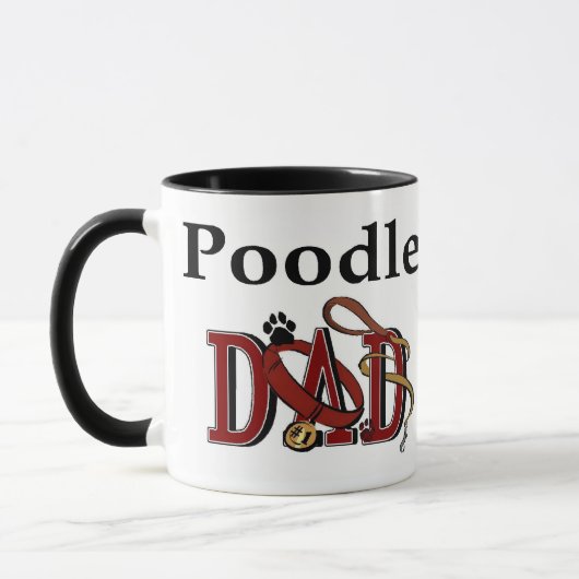 Mug Poodle papa cadeaux (Gauche)