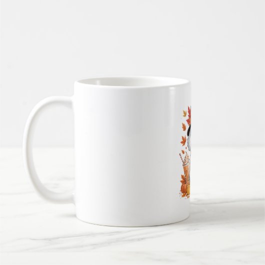 Mug Poodle Thanksgiving Boissons Café Automne Feuilles (Gauche)