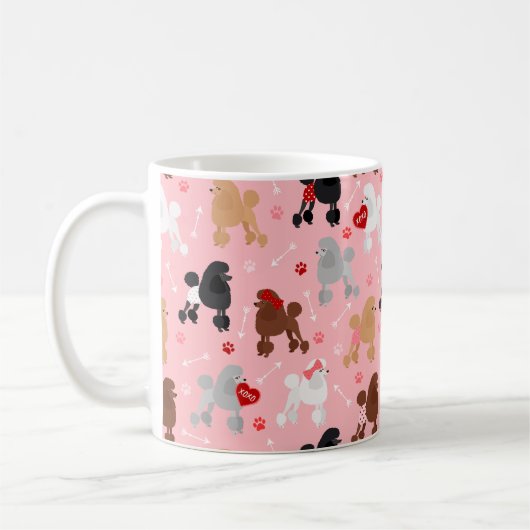 Mug Poodle Valentine Motif (Gauche)