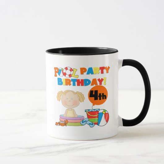Mug Pool Party 4th Birthday Tshirts et cadeaux (Droite)