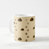 Mug Poop & Empreintes de pattes Cute Messy Animaux Amo (Devant gauche)