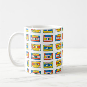 Mug Pop art 90s sans couture motif de cassettes de mus