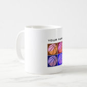 Mug Pop Art Basketball Votre nom (Devant gauche)