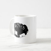 Mug Pop Art Black White Buffalo Bison Silhouette (Devant gauche)