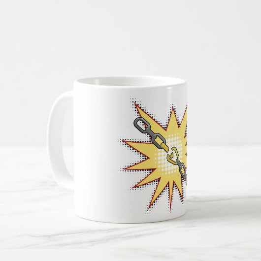 Mug Pop Art Broken Chain Explosion Bold Comic Style (Devant gauche)