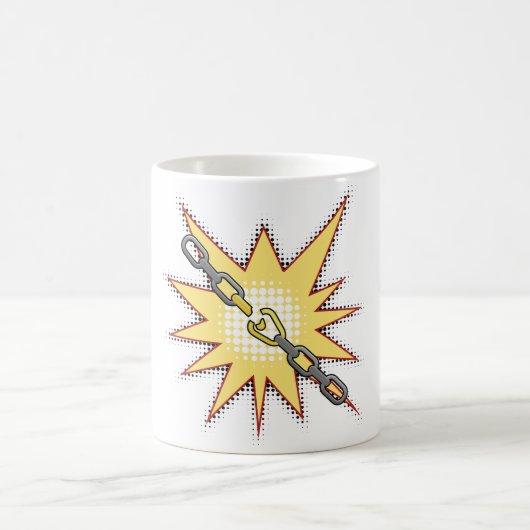 Mug Pop Art Broken Chain Explosion Bold Comic Style (Centre)