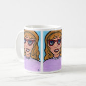 Mug Pop Art Cartoon Fille Ado Fun Preppy Unique (Devant gauche)