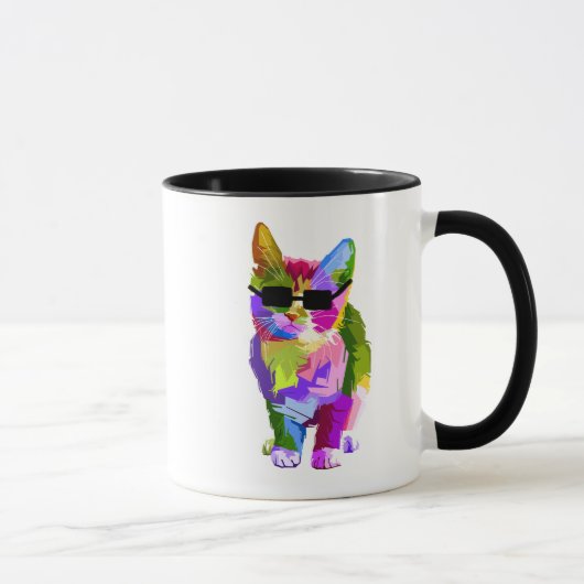 Mug Pop Art cool chat kitty art (Droite)