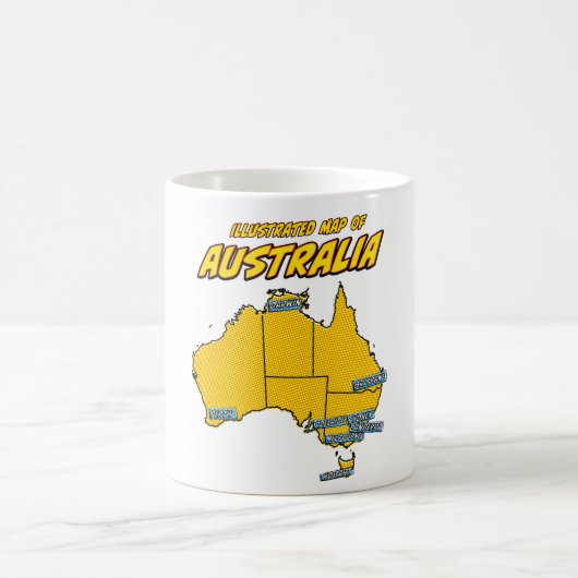 Mug Pop Art Illustré Australie (Centre)