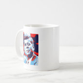 Mug Pop Art JFK John F. Kennedy Red Blue (Devant gauche)