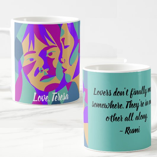 Mug Pop Art Lesbian Valentine's Day | Citation Rumi