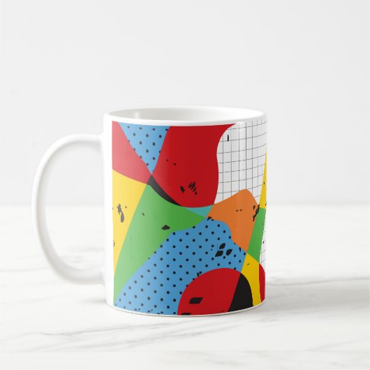 Mug Pop Art, Minimalisme Vibrant. (Gauche)