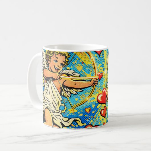 Mug Pop Art of Two cupids playing (Devant gauche)