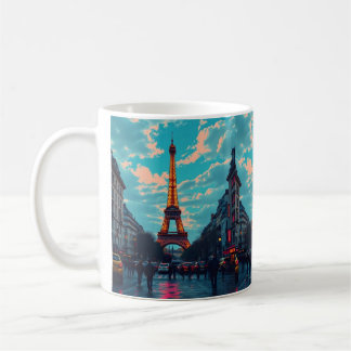 Mug Pop Art Paris - Vibrant Retro Cityscape