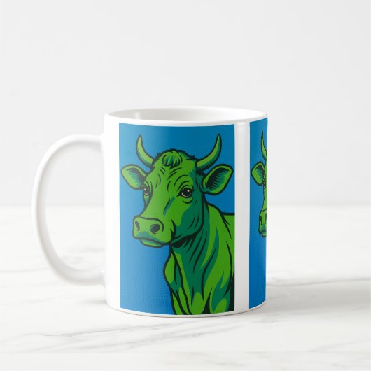 Mug pop art vache verte (Gauche)