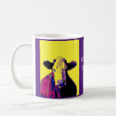 Mug pop art vaches violettes et jaunes ajouter votre p (Gauche)