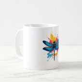 Mug Pop coloré artistique Art peint libellule (Devant gauche)