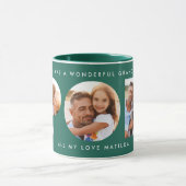 Mug Pop multi photo moderne typographie élégant vert (Centre)