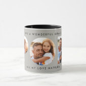 Mug Pop multi photo typographie moderne élégant gris (Centre)