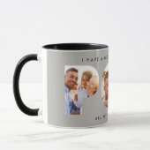 Mug Pop multi photo typographie moderne élégant gris (Gauche)
