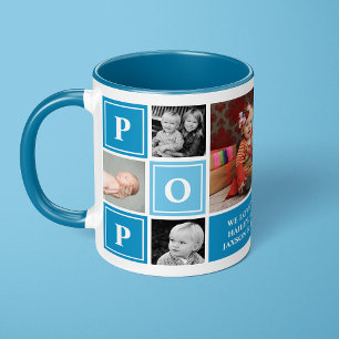 Mug Pop We Love You Bleu Clair Collage Photo Personnal