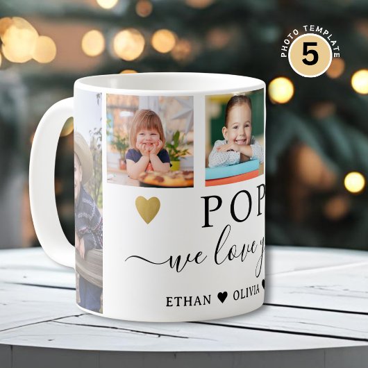 Mug POP We Love You Grandkids 5 Photo Collage  