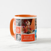 Mug Pop We Love You Orange Custom Photo Collage (Devant gauche)