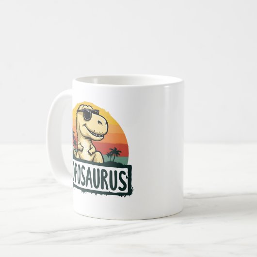 Mug Poposaurus Dinosaur Grandpa Saurus Fête des pères (Devant gauche)