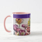 Mug Poppies de fleurs de pavot jaune orange rouge (Gauche)