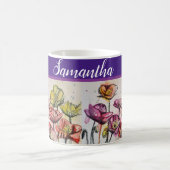 Mug Poppies de fleurs de pavot jaune orange rouge (Centre)