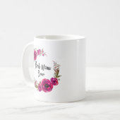 Mug Poppies florales rose Fuchsia Wreath Meilleure mam (Devant gauche)