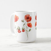 Mug Poppies orange sur blanc (Devant gauche)