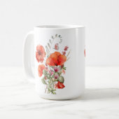Mug Poppies orange sur blanc (Devant gauche)